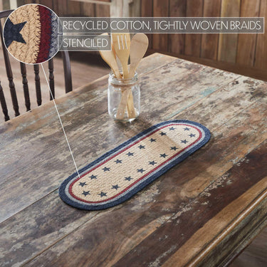 My Country Oval Runner Stencil Stars 8x24 - The Fox Decor